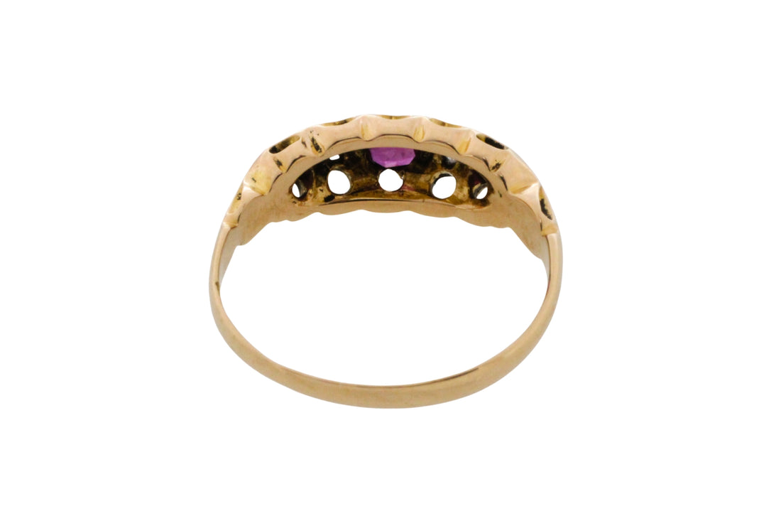 Edwardian period ruby and rose diamond ring-Antique rings-The Antique Ring Shop