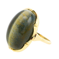 Tigers eye ring in 14 carat gold-The Antique Ring Shop