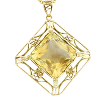 Vintage citrine pendant in 14 carat gold