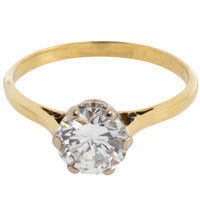 Vintage brilliant cut diamond solitaire ring-engagement rings-The Antique Ring Shop