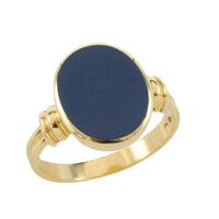 Layered agate over onyx signet ring-gents rings-The Antique Ring Shop