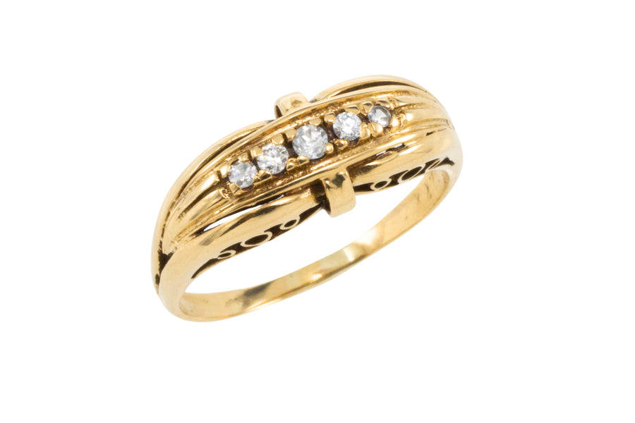 Vintage five stone diamond ring in 14 carat gold-Vintage Rings-The Antique Ring Shop