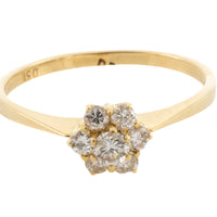 Vintage diamond cluster ring in 18 carat gold-engagement rings-The Antique Ring Shop