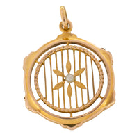 Antique pearl pendant in 14 carat gold-Pendants-The Antique Ring Shop