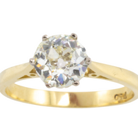 1.40 carat Old Mine cut diamond solitaire ring-engagement rings-The Antique Ring Shop