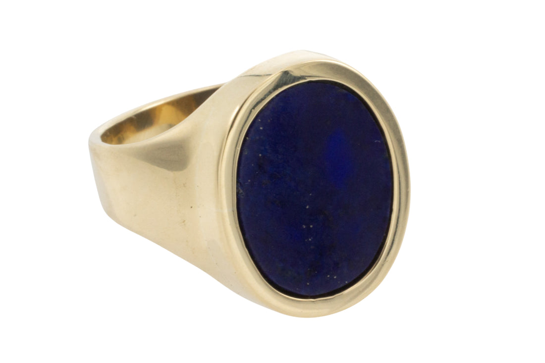 Lapiz signet ring in 14 carat gold-gents rings-The Antique Ring Shop