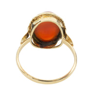 Cabochon carnelian ring in 14 carat gold-Vintage Rings-The Antique Ring Shop