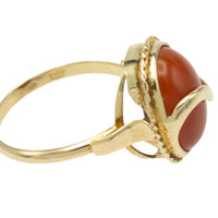 Cabochon carnelian ring in 14 carat gold-Vintage Rings-The Antique Ring Shop