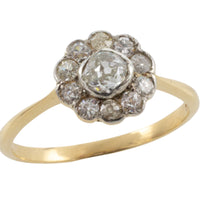 Vintage cluster ring in 18 carat gold and silver-Vintage Rings-The Antique Ring Shop