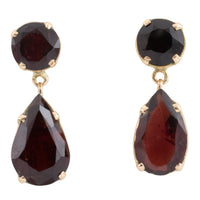 Vintage garnet pendant earrings-Earrings-The Antique Ring Shop