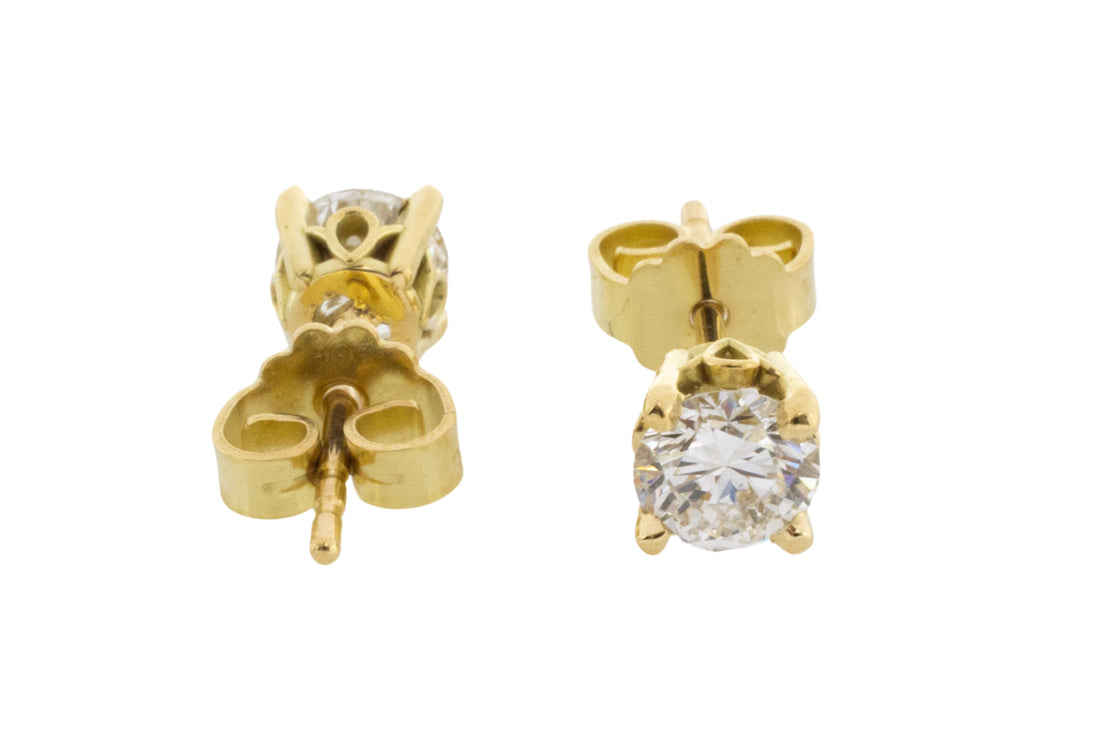 Brilliant cut diamond studs in 18 carat gold-Earrings-The Antique Ring Shop