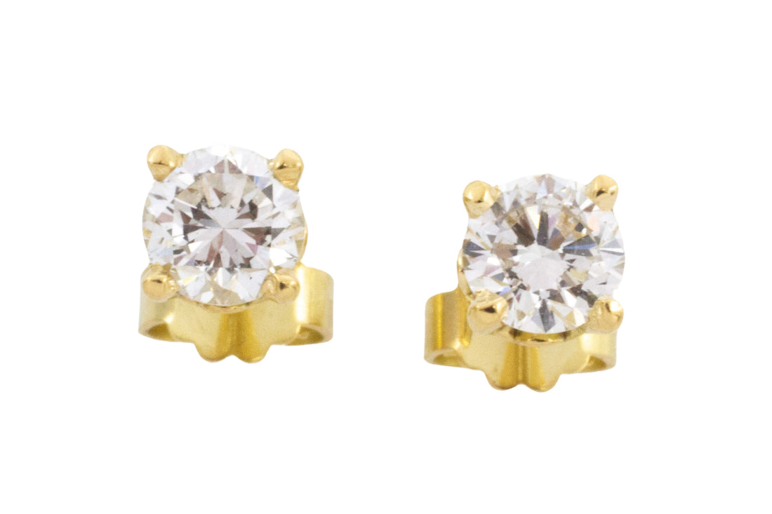 Brilliant cut diamond studs in 18 carat gold-Earrings-The Antique Ring Shop