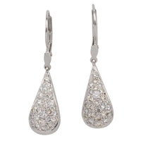 White gold pendant earrings with diamonds-Earrings-The Antique Ring Shop