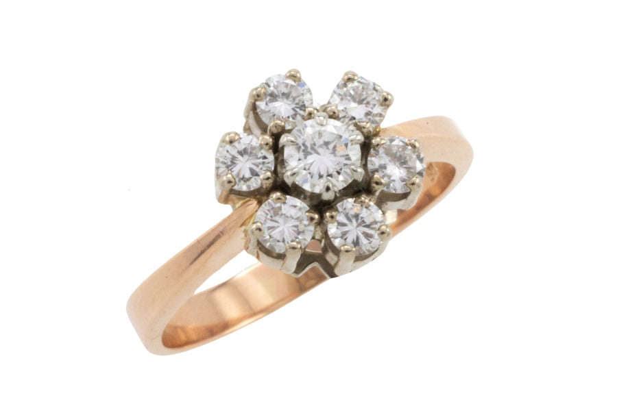 Vinatage diamond cluster ring-engagement rings-The Antique Ring Shop