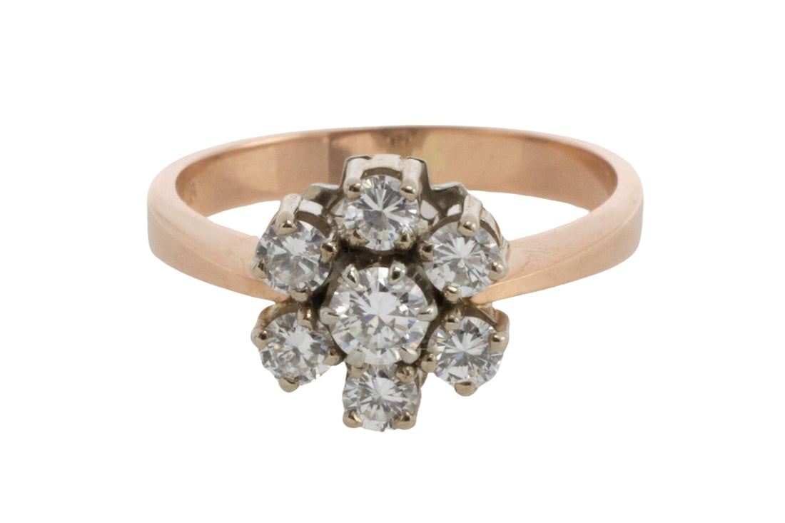 Vinatage diamond cluster ring-engagement rings-The Antique Ring Shop