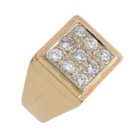 Diamond signet ring in 18 carat gold-gents rings-The Antique Ring Shop