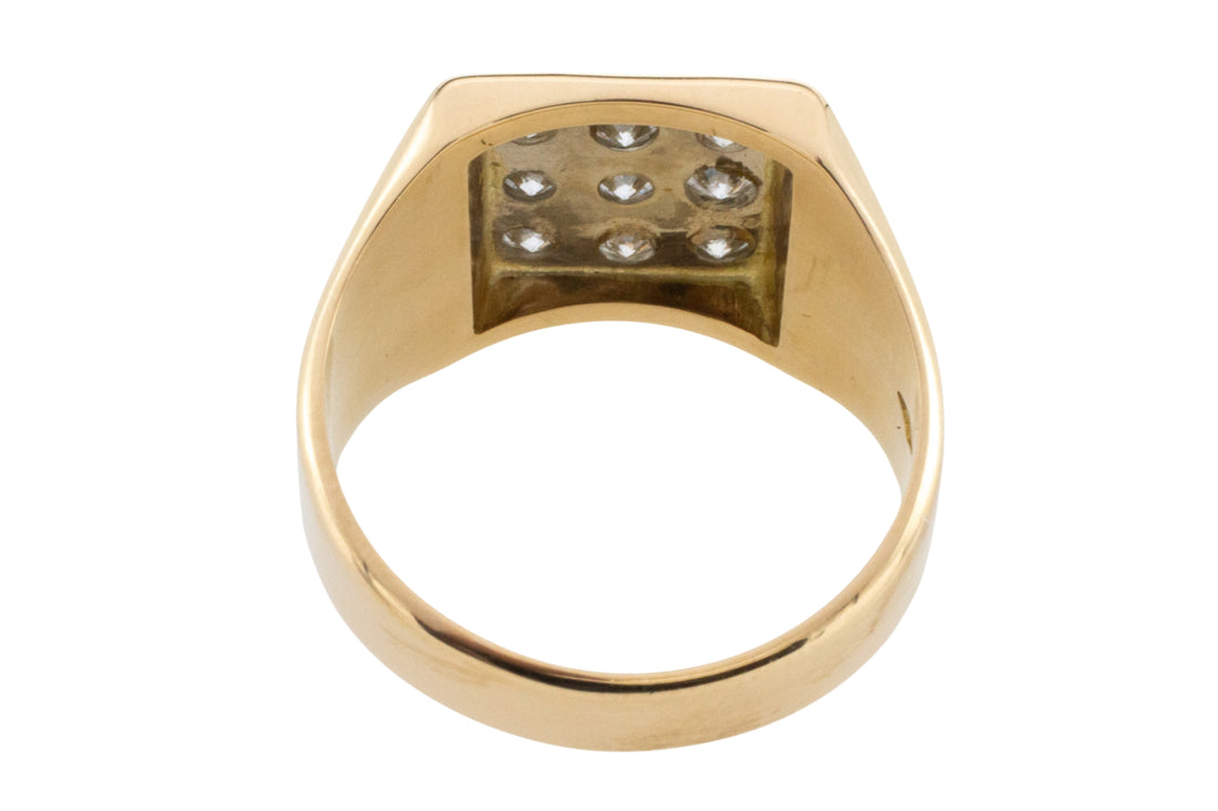 Diamond signet ring in 18 carat gold-gents rings-The Antique Ring Shop