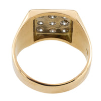 Diamond signet ring in 18 carat gold-gents rings-The Antique Ring Shop