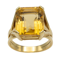 Citrine ring in 18 carat gold-Vintage Rings-The Antique Ring Shop