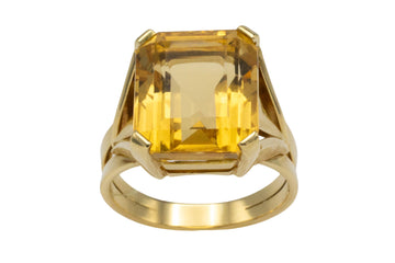 Citrine ring in 18 carat gold-Vintage Rings-The Antique Ring Shop