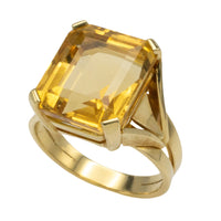 Citrine ring in 18 carat gold-Vintage Rings-The Antique Ring Shop