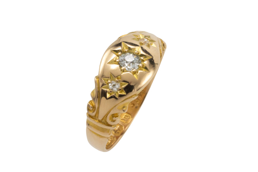 Victorian diamond gypsy ring from 1896-Antique rings-The Antique Ring Shop