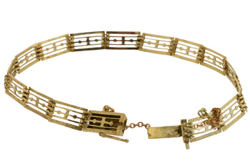 Vintage link bracelet in 14 carat gold-Bracelets-The Antique Ring Shop