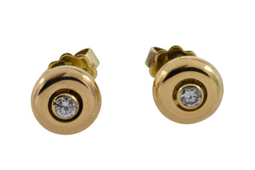 Diamond button studs in 14 carat gold