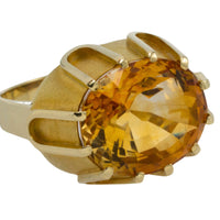 Large vintage citrine ring in 14 carat gold