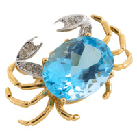 Crab brooch with topaz and diamonds