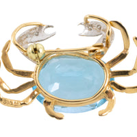 Crab brooch with topaz and diamonds