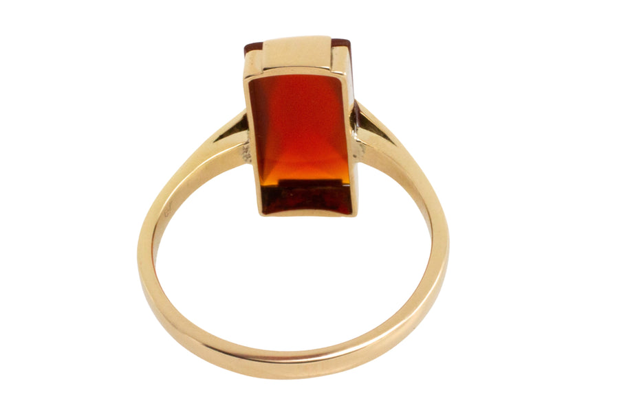 Vinateg faceted carnelian ring-Vintage Rings-The Antique Ring Shop