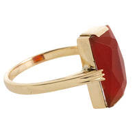 Vinateg faceted carnelian ring-Vintage Rings-The Antique Ring Shop