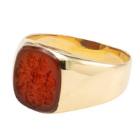 Vintage carnelian intaglio signet ring-gents rings-The Antique Ring Shop