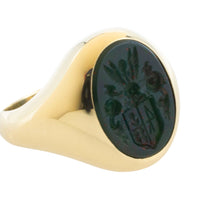 Vintage signet ring with bloodstone intaglio-gents rings-The Antique Ring Shop