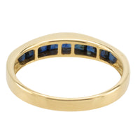 Carre cut sapphire ring in 18 carat gold-Vintage Rings-The Antique Ring Shop