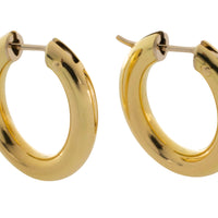 Oval hoop earrings in 18 carat gold-Earrings-The Antique Ring Shop