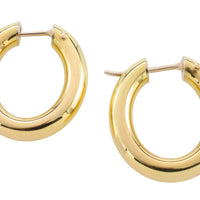 Oval hoop earrings in 18 carat gold-Earrings-The Antique Ring Shop