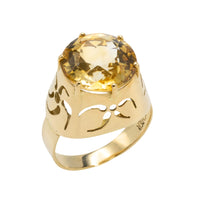 Vintage citrine ring in 14 carat gold-Vintage Rings-The Antique Ring Shop