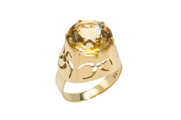 Vintage citrine ring in 14 carat gold-Vintage Rings-The Antique Ring Shop