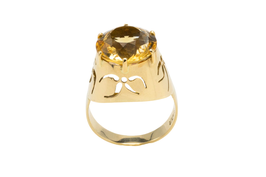 Vintage citrine ring in 14 carat gold-Vintage Rings-The Antique Ring Shop