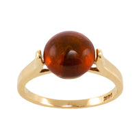 Cabochon amber ring in 14 carat gold-Vintage Rings-The Antique Ring Shop