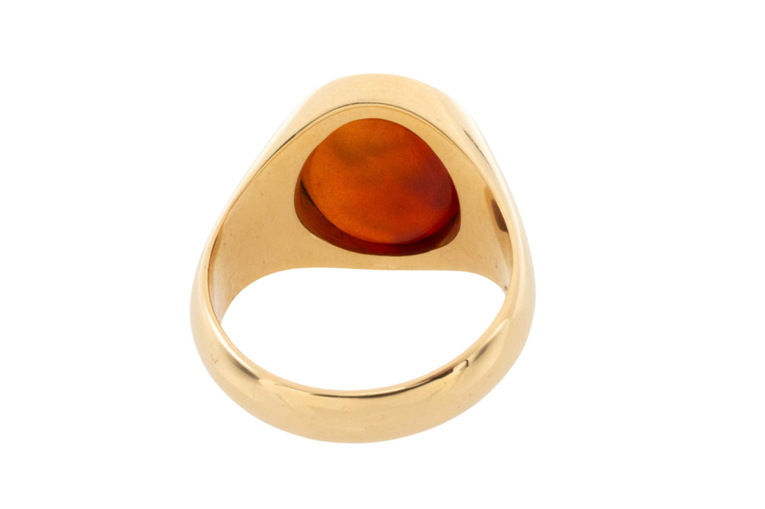 Carnelian signet ring in 18 carat gold-gents rings-The Antique Ring Shop