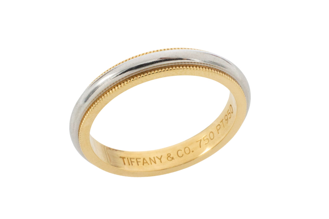 Tiffany & Co platinum and 18 carat gold band-wedding rings-The Antique Ring Shop