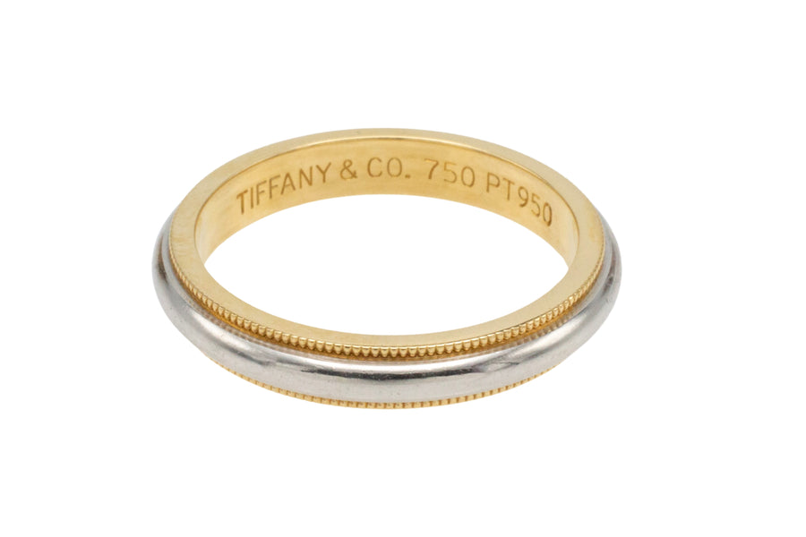 Tiffany & Co platinum and 18 carat gold band-wedding rings-The Antique Ring Shop