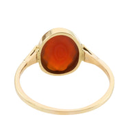 Vintage oval faceted carnelian ring in 14 carat gold-Vintage Rings-The Antique Ring Shop