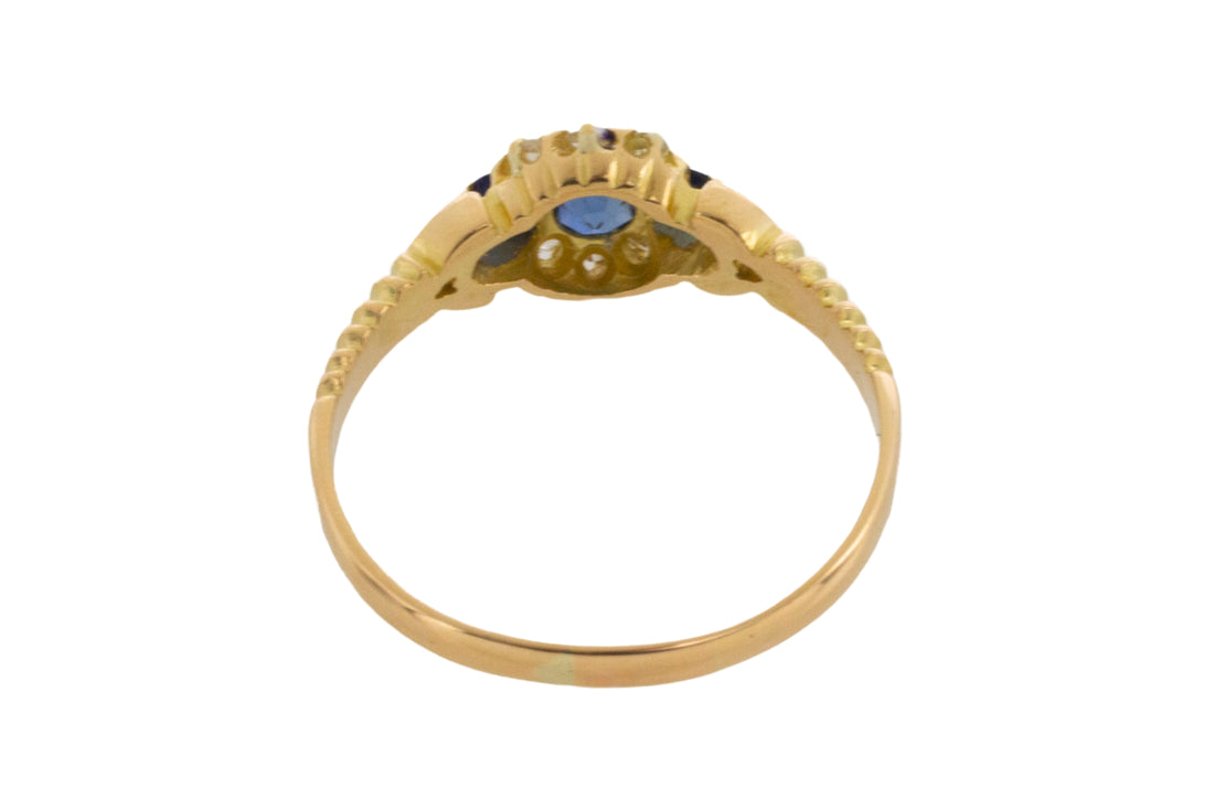 Edwardian sapphire and diamond ring from 1902-Antique rings-The Antique Ring Shop