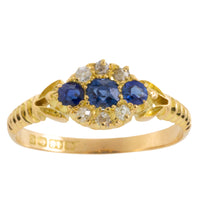 Edwardian sapphire and diamond ring from 1902-Antique rings-The Antique Ring Shop