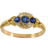 Edwardian sapphire and diamond ring from 1902-Antique rings-The Antique Ring Shop