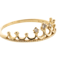 14 carat gold tiara ring with diamonds-Vintage Rings-The Antique Ring Shop